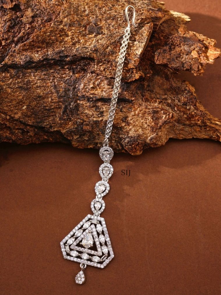 Silver Plated AD Stone Maang Tikka ABDITK01981