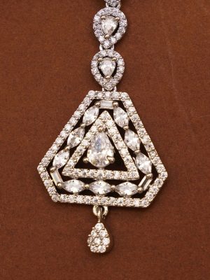 Silver Plated AD Stone Maang Tikka ABDITK01981