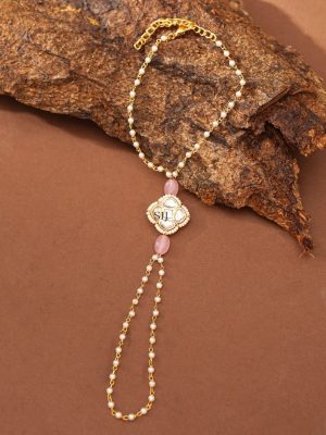 Pearl Kundan Hand Pocha Bracelet ABDIB01984