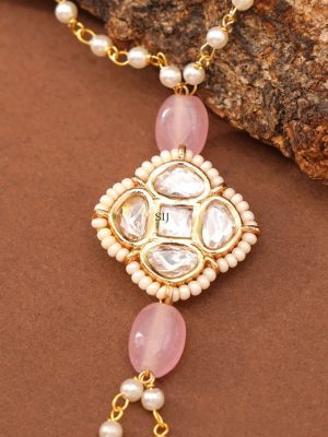 Pearl Kundan Hand Pocha Bracelet ABDIB01984