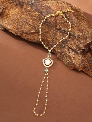Pearl Kundan Hand Pocha Bracelet ABDIB01985