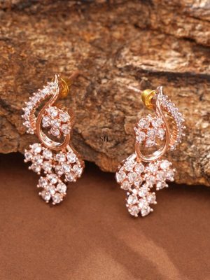 Rose Gold White Stones Necklace Set ABDIN01988