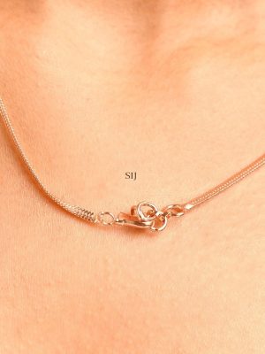 Rose Gold White Stones Necklace Set ABDIN01988