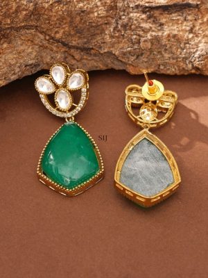 Green Polki Diamond Necklace ABDIN01989