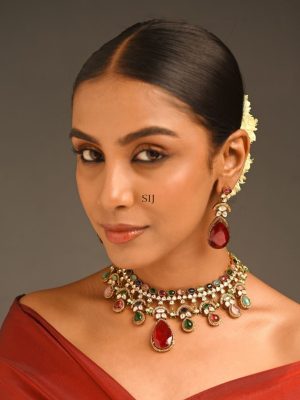 Navaratna Stone Necklace Set ABDIN01993