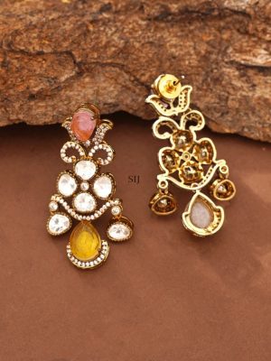 Multi Color Stone and Polki Necklace Set ABDIN01995