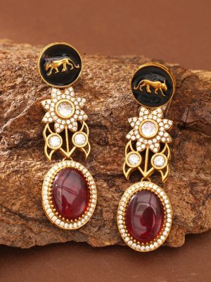 Multi Color Beads and Polki Necklace Set ABDIN01995