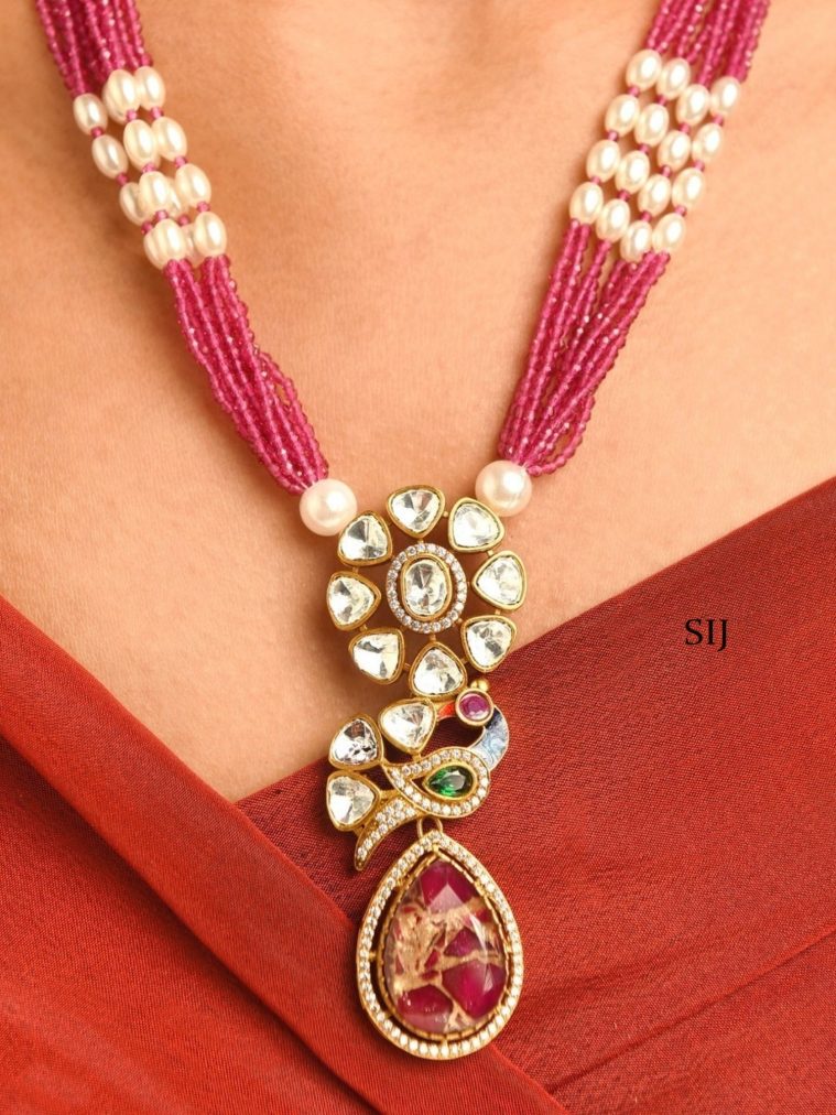 Peacock Pendant Beaded Necklace ABDIN02004