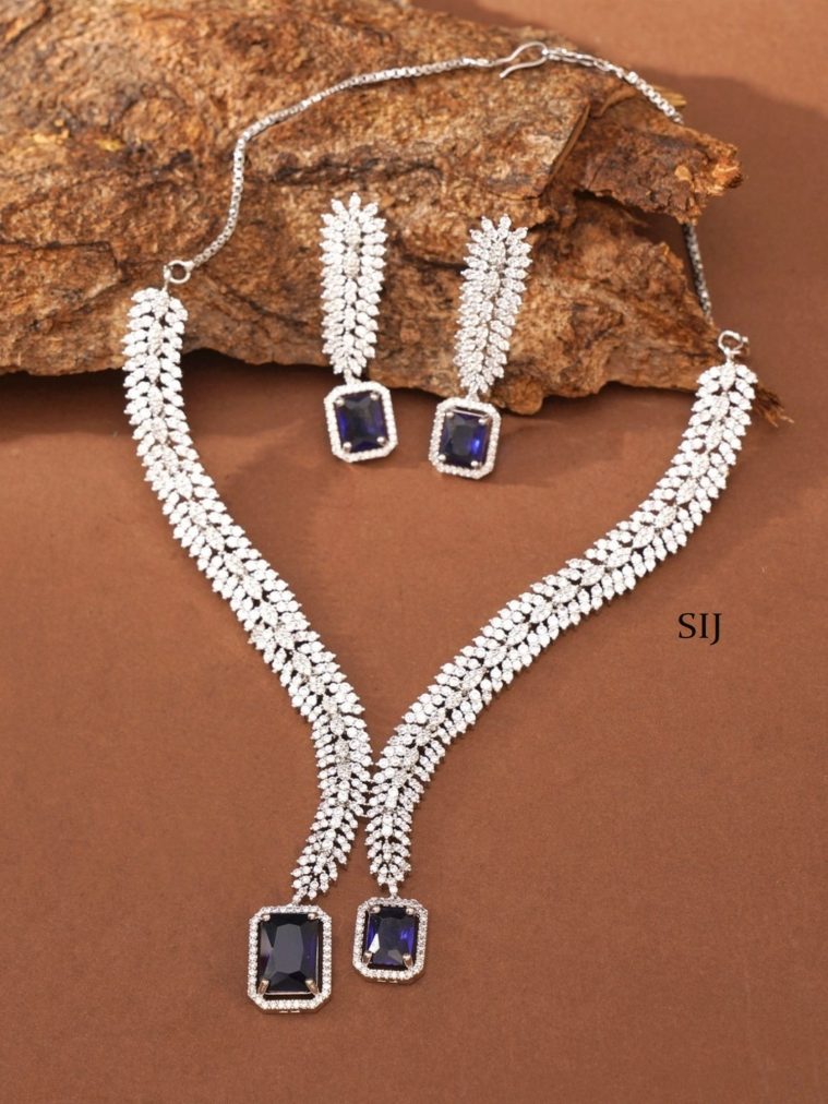 White Stone Silver Necklace ABDIN02010