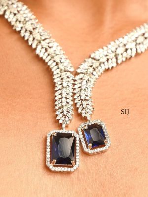 White Stone Silver Necklace ABDIN02010