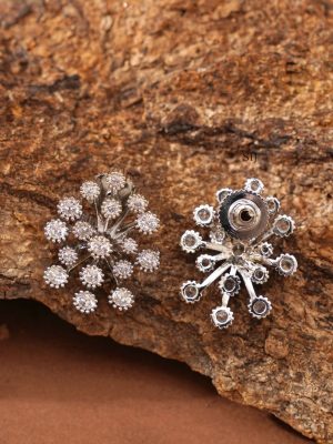 White AD Stone Silver Necklace ABDIN02013