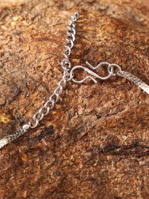 White AD Stone Silver Necklace ABDIN02013