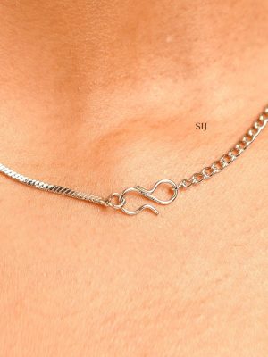 Red Stone Pendant Silver Chain ABDIPC02015