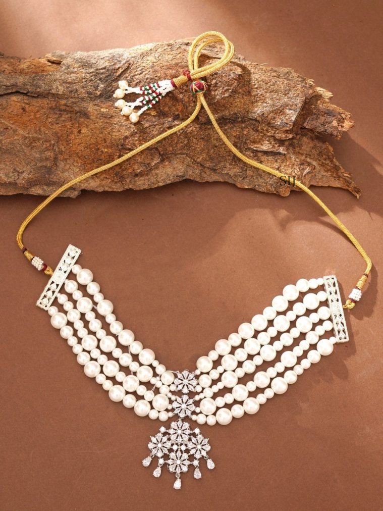 Pearl Stone Silver Choker ABDIC02016