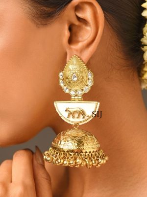 Kundan Antique Jhumkas ABDIE02024