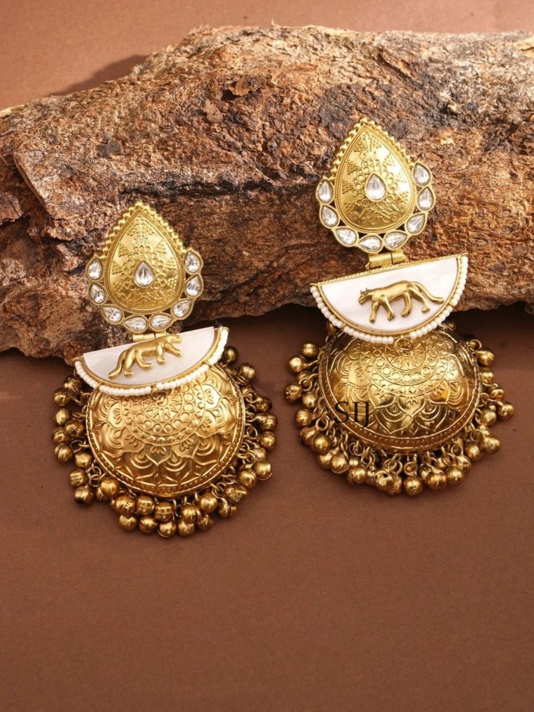 Kundan Antique Jhumkas ABDIE02024