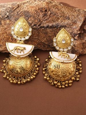Kundan Antique Jhumkas ABDIE02024