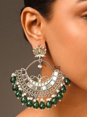 German Silver Chandbali Earrings ABDIE02026