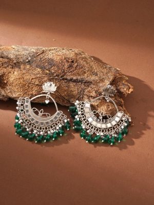 German Silver Chandbali Earrings ABDIE02026