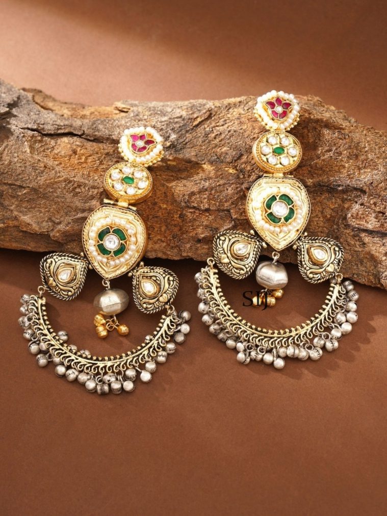 Dual Tone Chandbali Earrings ABDIE02028