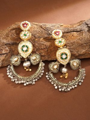 Dual Tone Chandbali Earrings ABDIE02028