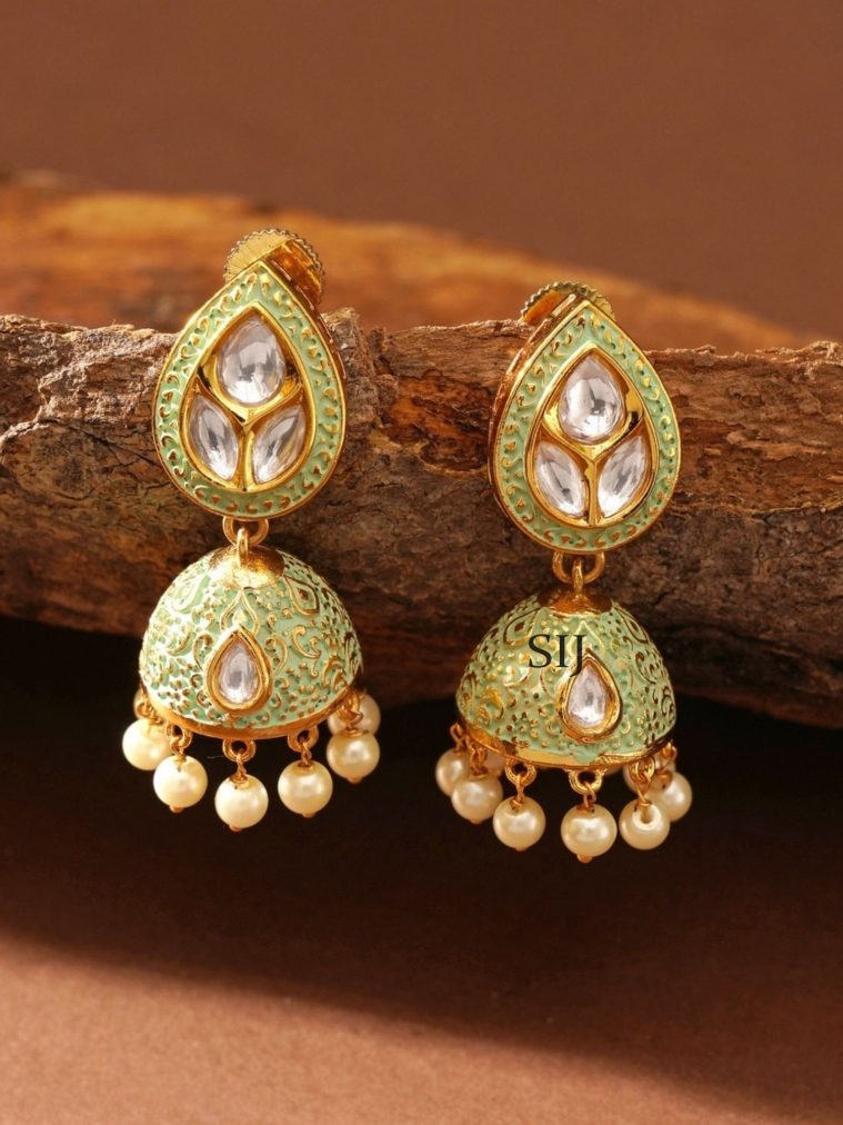 Kundan Pearl Jhumkas ABDIE02033