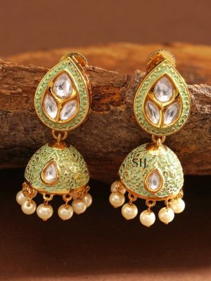 Kundan Pearl Jhumkas ABDIE02033