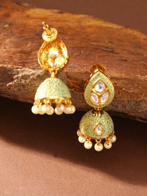 Kundan Pearl Jhumkas ABDIE02033