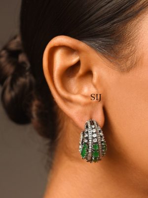 Silver Finish Victorian Earrings ABDIE02043