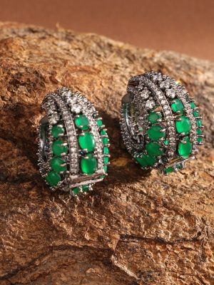 Silver Finish Victorian Earrings ABDIE02043