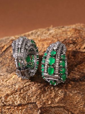 Silver Finish Victorian Earrings ABDIE02043