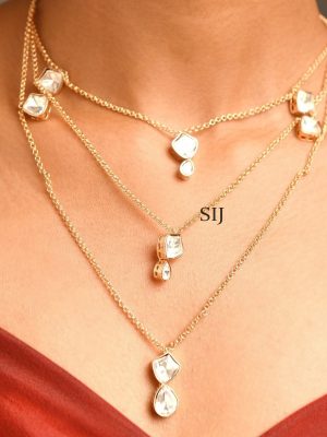 Multi Layer Polki Chain and Pendant ABDIPC02055