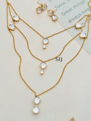 Multi Layer Polki Chain and Pendant ABDIPC02055