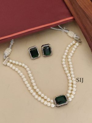 Silver Finish Pearl Choker ABDIC02110