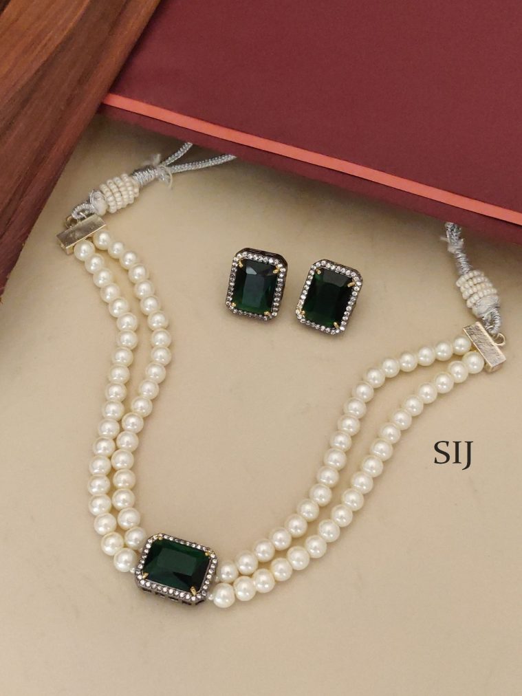Silver Finish Pearl Choker ABDIC02110