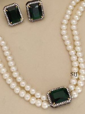 Silver Finish Pearl Choker ABDIC02110