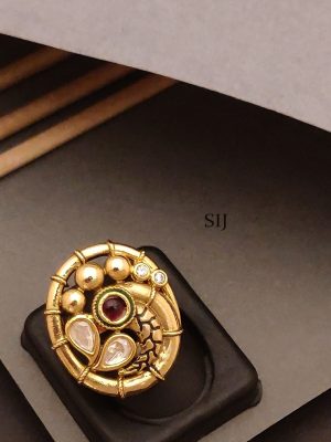 Polki Antique Finger Ring ABDIF02117