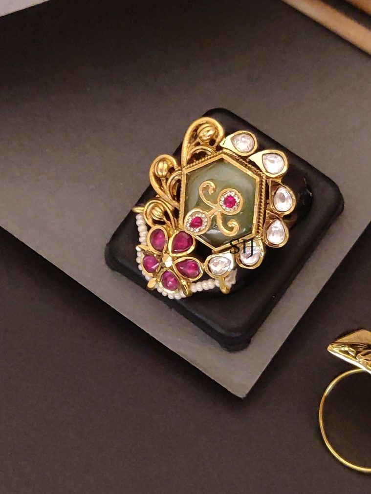 Polki Antique Finger Ring ABDIF02118