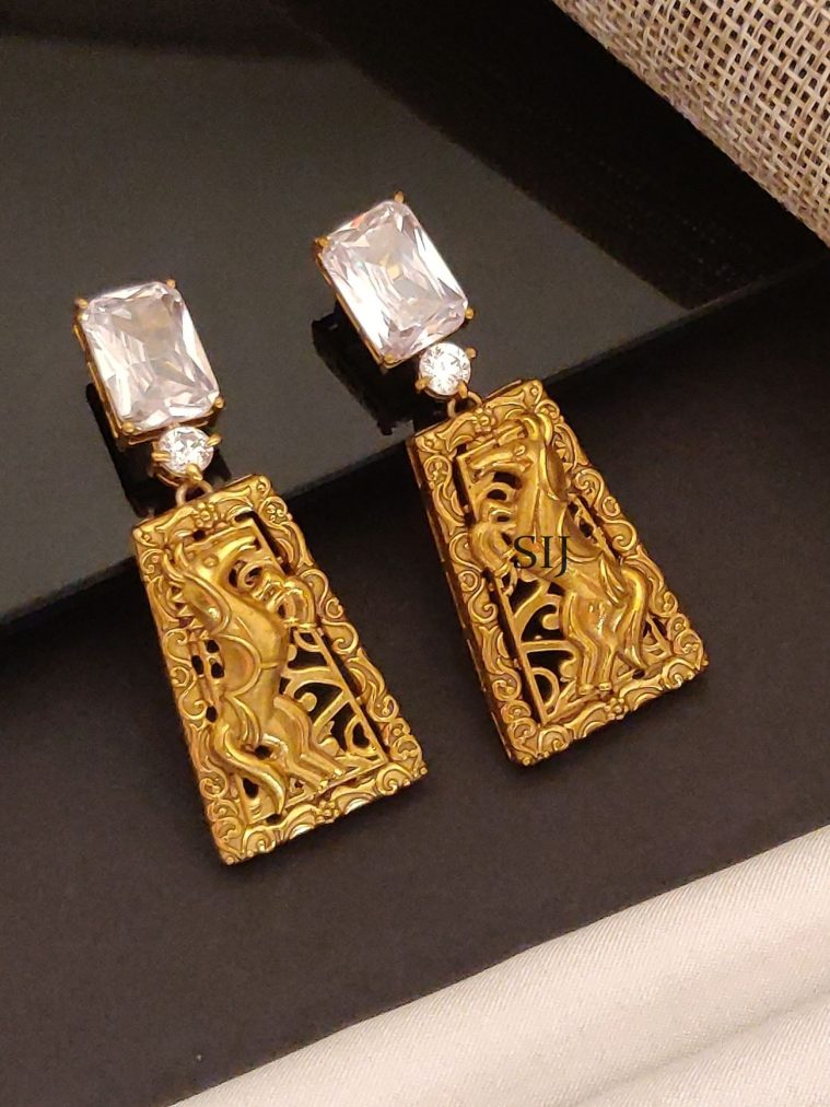 White Stone Designer Earrings ABDIE02129