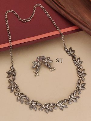 Leaf Design German Silver Earrings ABDIN02130