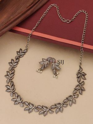 Leaf Design German Silver Earrings ABDIN02130