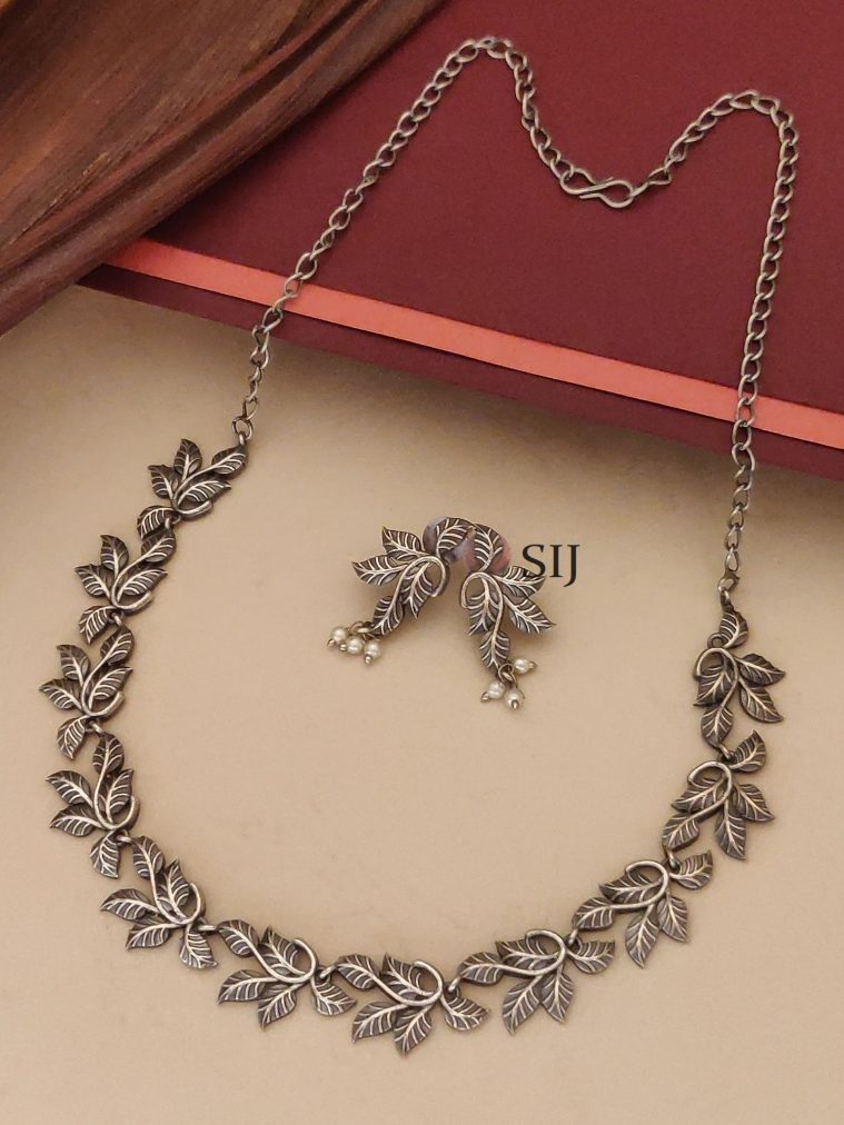 Leaf Design German Silver Earrings ABDIN02130
