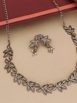 Leaf Design German Silver Earrings ABDIN02130