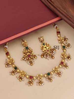 Ruby Emerald Antique Necklace ABDIN02145