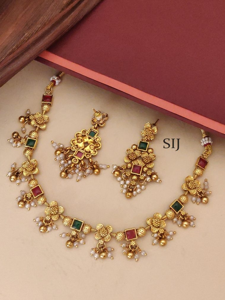 Ruby Emerald Antique Necklace ABDIN02145