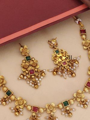 Ruby Emerald Antique Necklace ABDIN02145