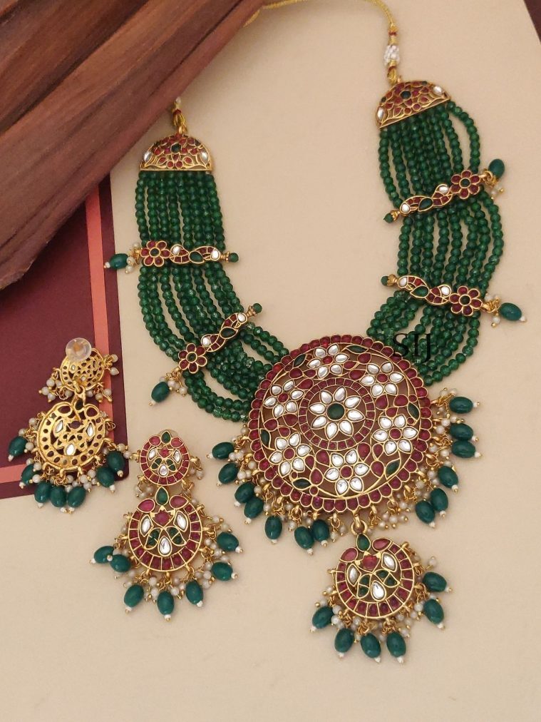 Kemp Green Beaded Necklace ABDIN02147