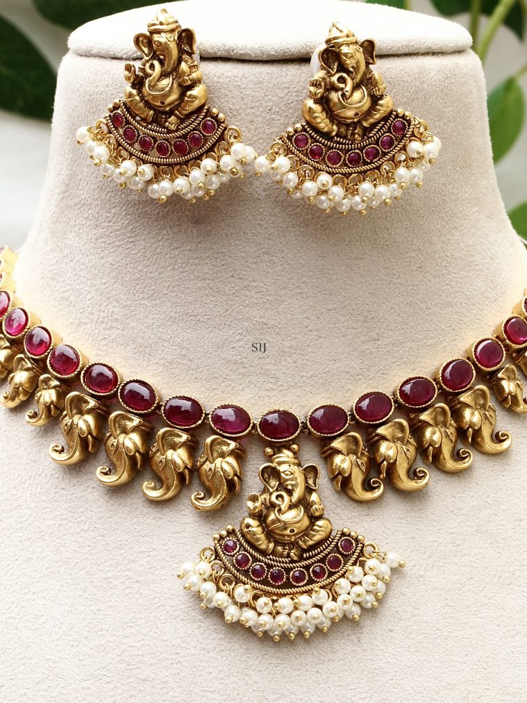 Vinayaka Antique Necklace ACCIN02293
