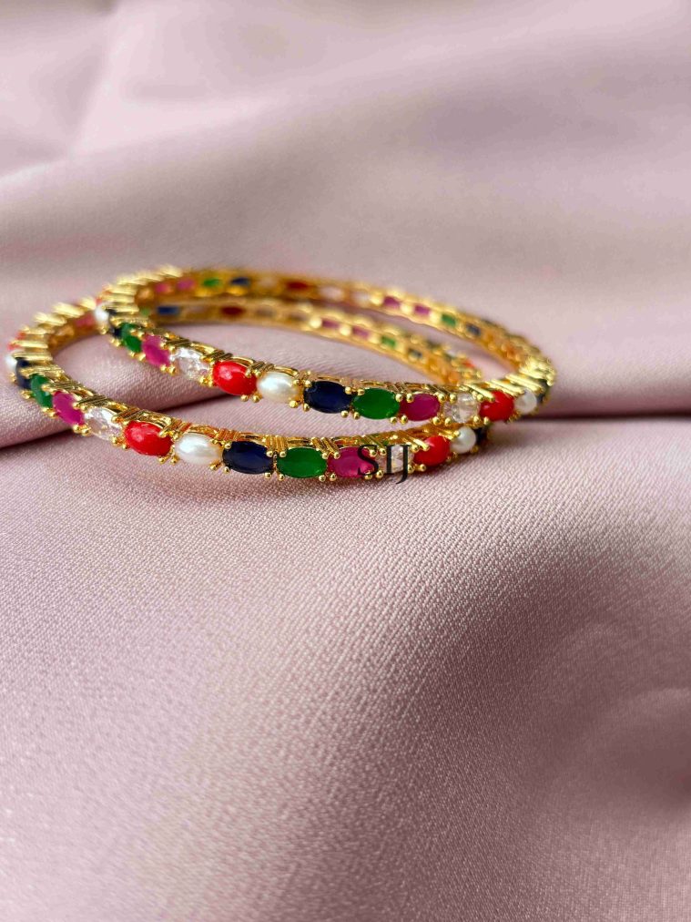 Navratna Stone Bangles SPAIB02421