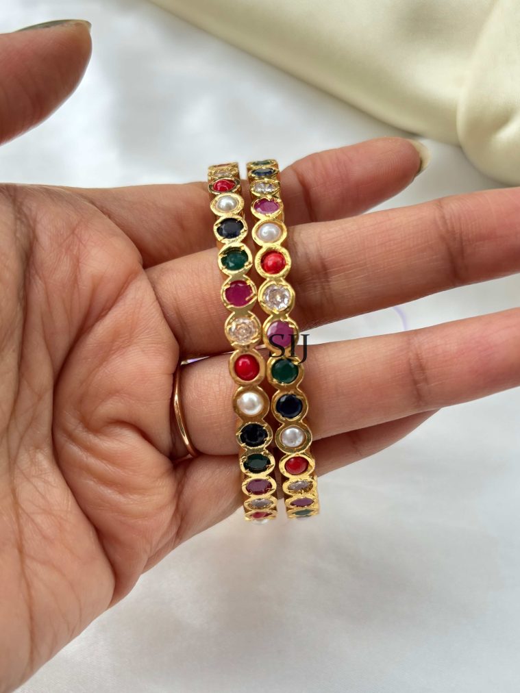 Navratna Stone Bangles SPAIB02422